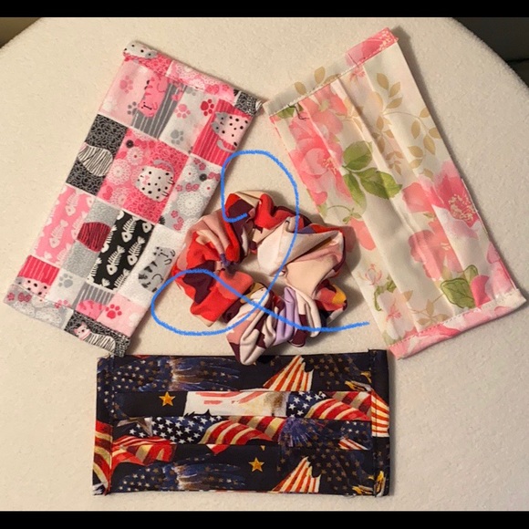 A pack of 3 masks and 1 hair tie - Picture 13 of 16